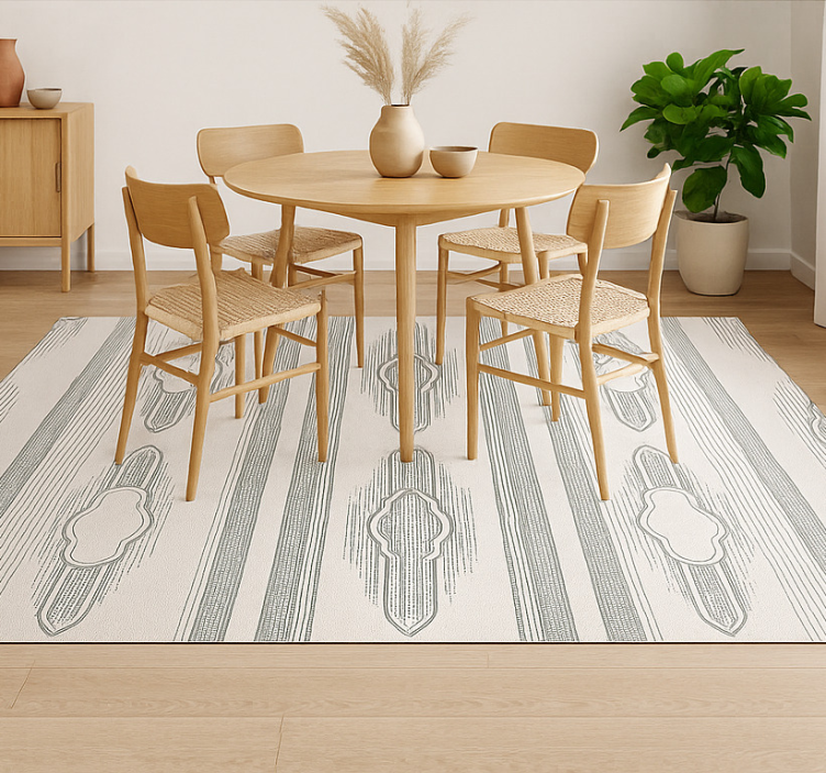 Intricate Ethnic Geometry dining room vinyl carpet - TenStickers