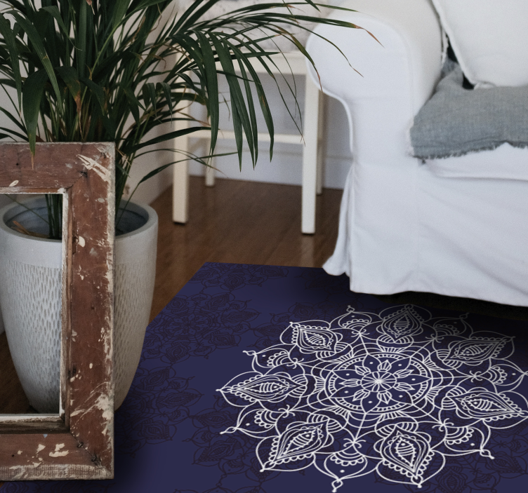 Intricate floral design mandala vinyl carpet - TenStickers