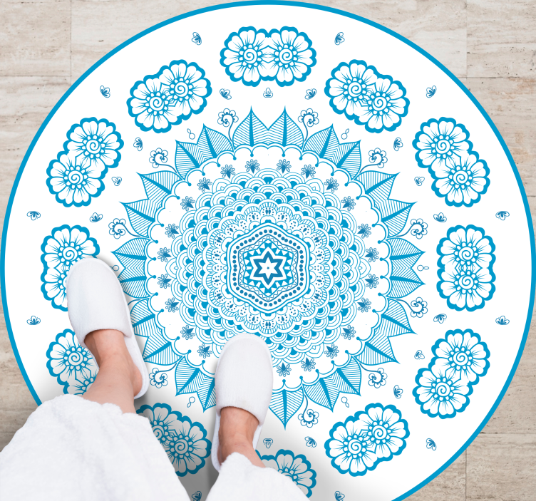 Intricate Floral Inspiration mandala vinyl carpet - TenStickers