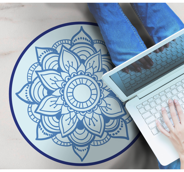 Intricate Floral Motif mandala vinyl carpet - TenStickers