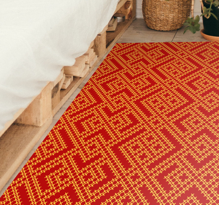 Intricate Geometric Composition tile vinyl carpet - TenStickers