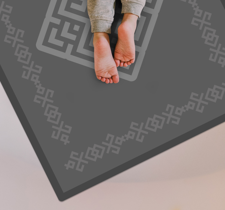 Intricate Geometric Pattern grey vinyl carpet - TenStickers