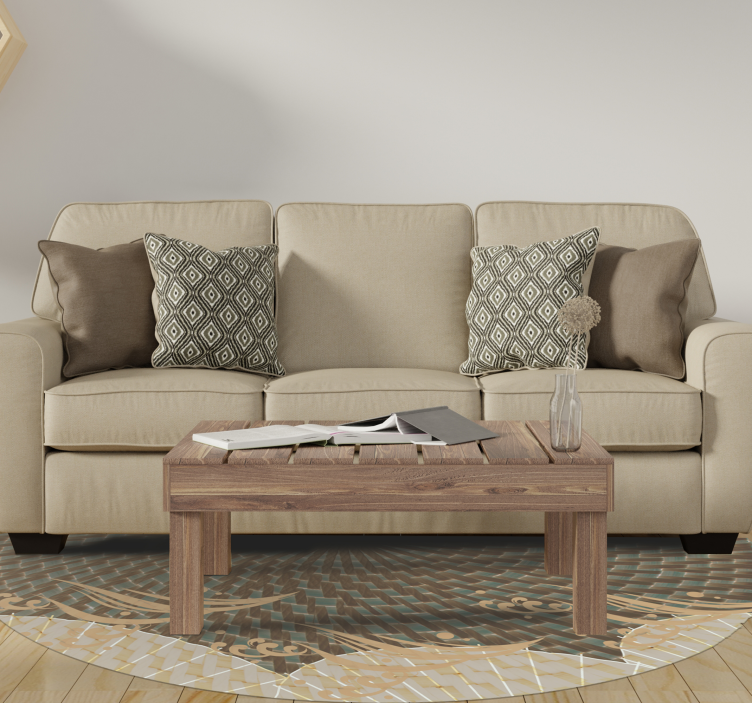 Japandi textured style living room vinyl carpet - TenStickers