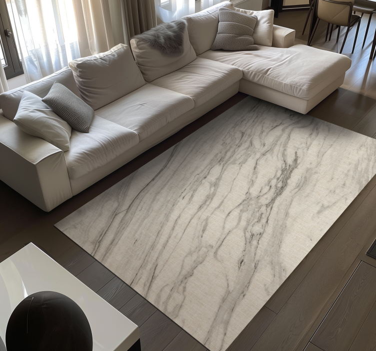 Ivory shades with black details marble vinyl carpet - TenStickers