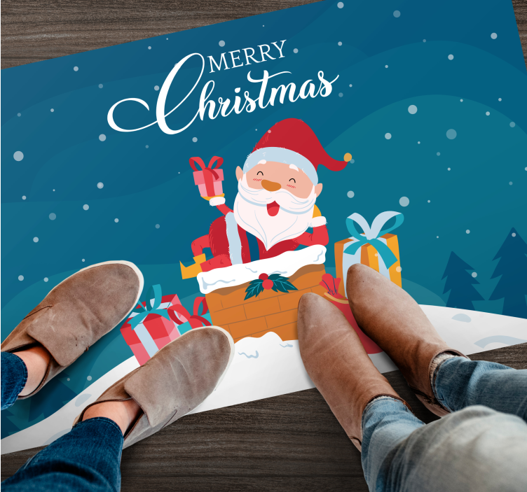 Jolly Santa vibes Christmas vinyl carpet - TenStickers