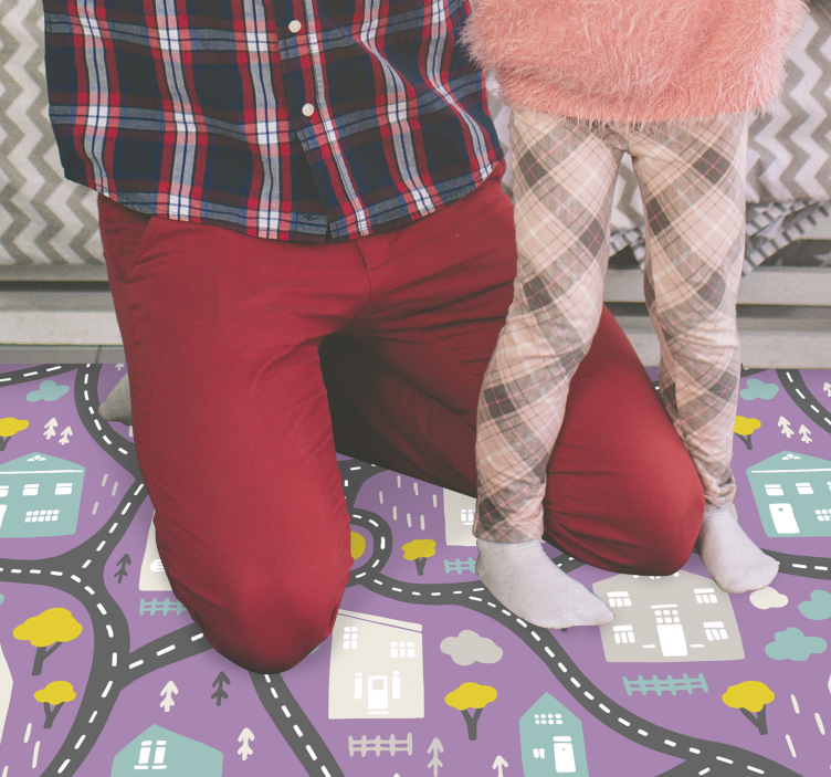 Route Map Play road vinyl carpet - TenStickers