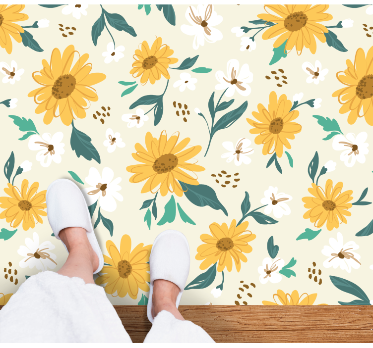 Joyful Floral Arrangement floral vinyl carpet - TenStickers