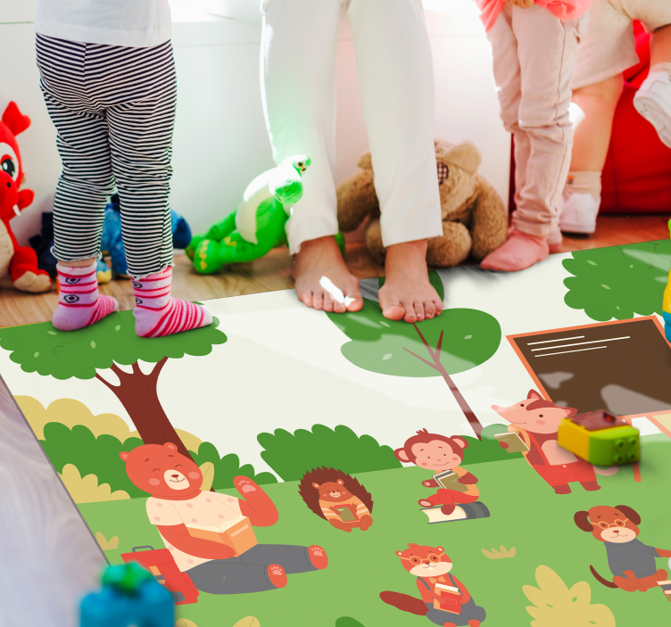 Jungle Classroom kids vinyl carpet - TenStickers