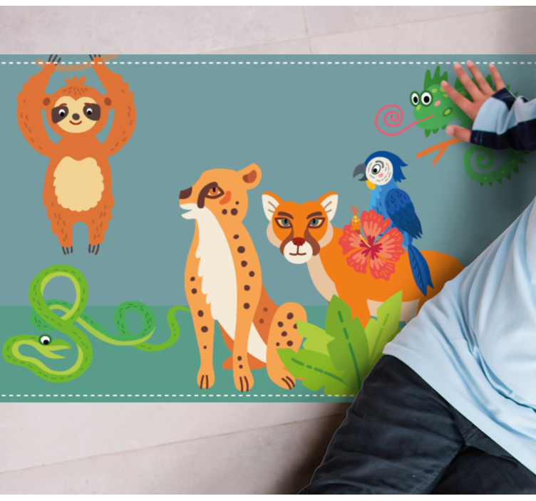 Savanna creature play area animal vinyl carpet - TenStickers