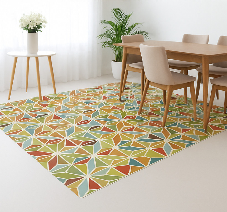 Kaleidoscopic Geometric Tile dining room vinyl carpet - TenStickers