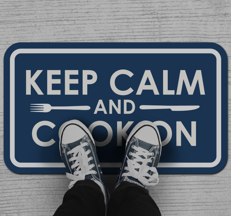 Keep Calm Cook custom vinyl carpet - TenStickers