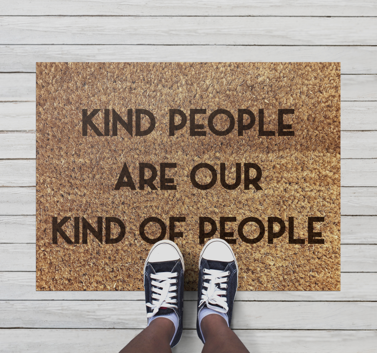 Kind people welcome entrance hall vinyl carpet - TenStickers