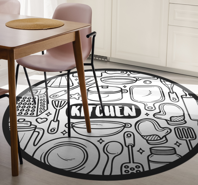 Essentials graphic circular vinyl carpet - TenStickers