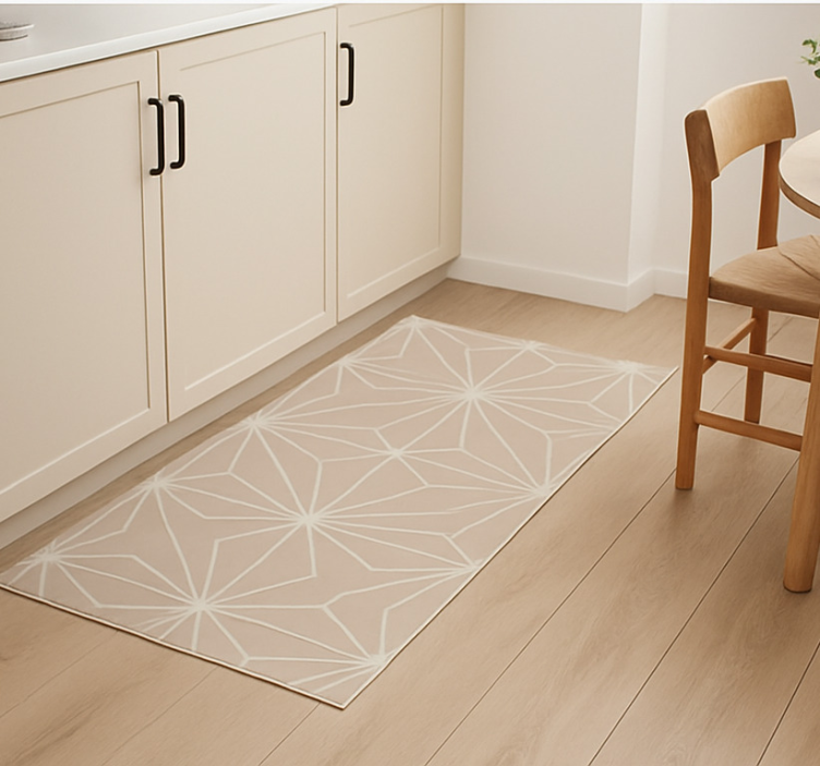 Kitchen vinyl carpet with beige stars pattern - TenStickers