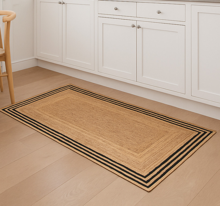 Kitchen vinyl carpet with natural jute texture - TenStickers