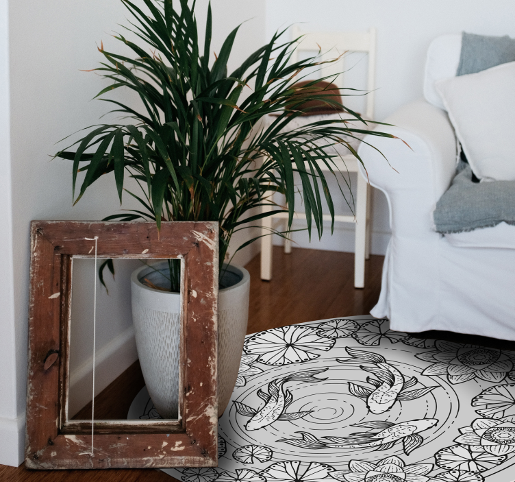 Koi Fish Serenity animal vinyl carpet - TenStickers