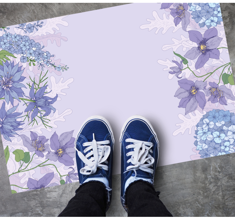 Lavender bloom embellishments floral vinyl carpet - TenStickers