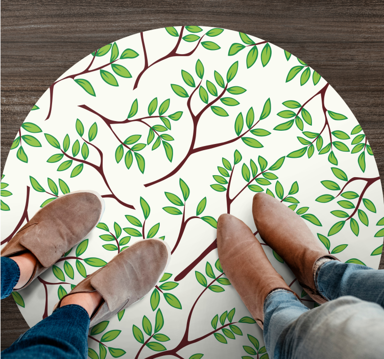 Leafy Branches Pattern nature vinyl carpet - TenStickers