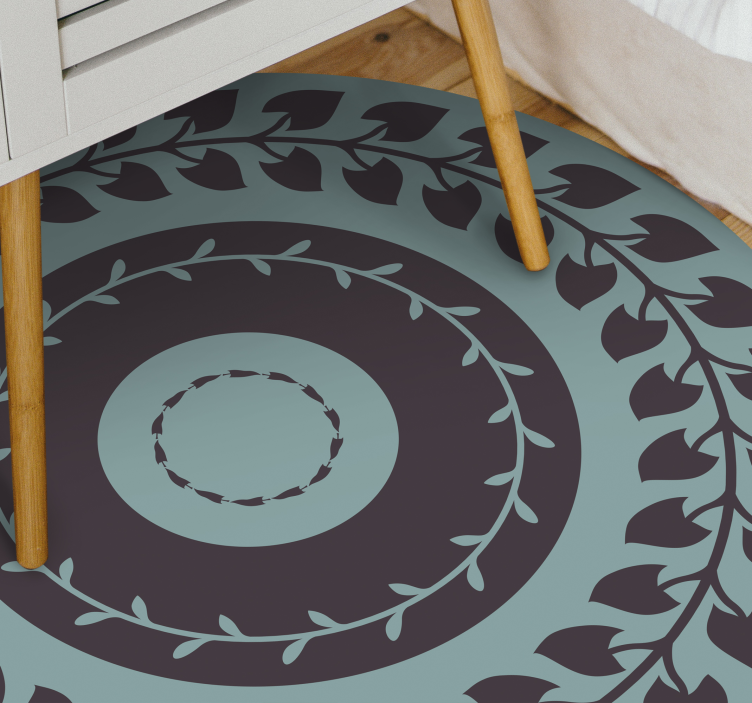 Leafy Circular Pattern nature vinyl carpet - TenStickers