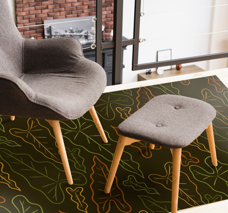 Leafy Contours floral vinyl carpet - TenStickers
