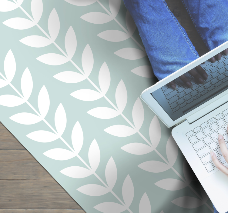 Leafy green pattern nature vinyl carpet - TenStickers