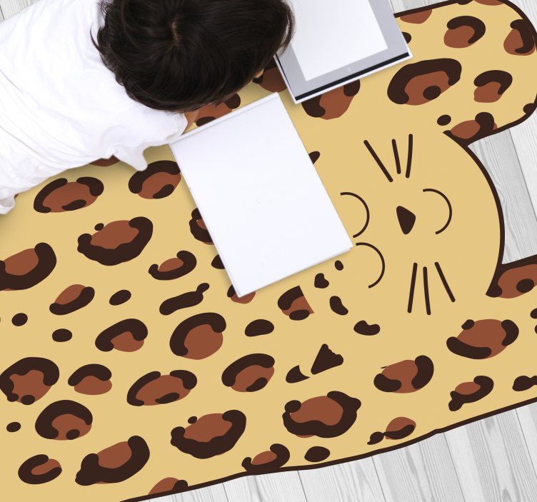 Happy leopard animal print vinyl carpet - TenStickers