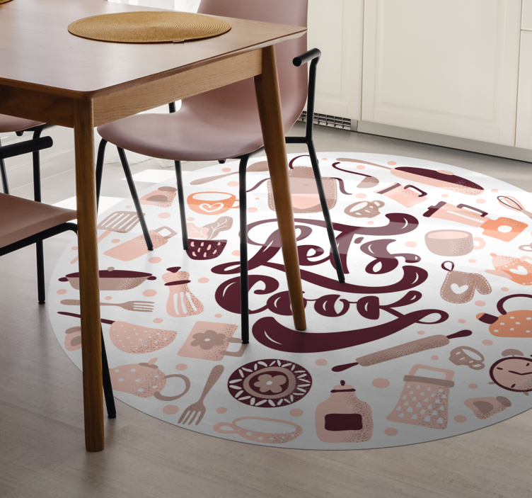 Let's Cook Theme kitchen vinyl carpet - TenStickers
