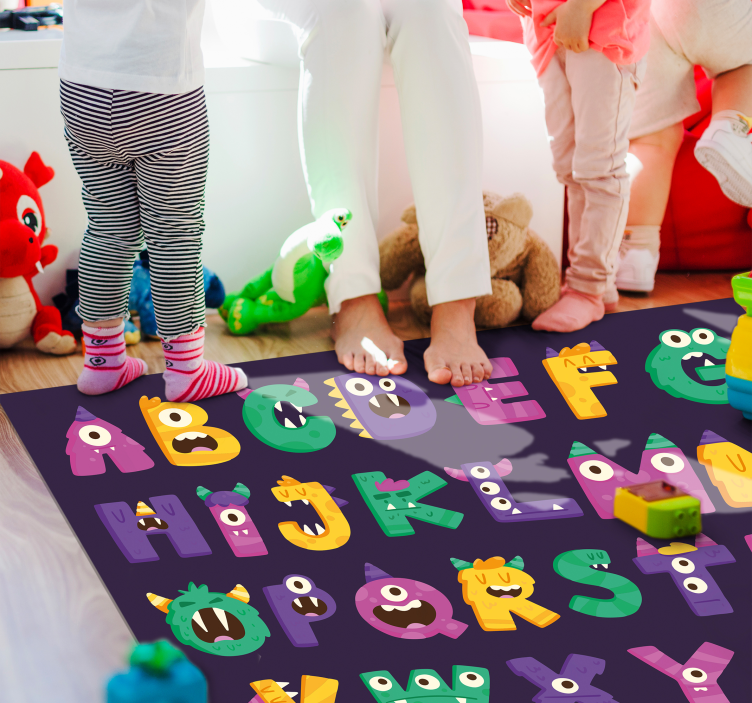 Letter Creatures alphabet vinyl carpet - TenStickers