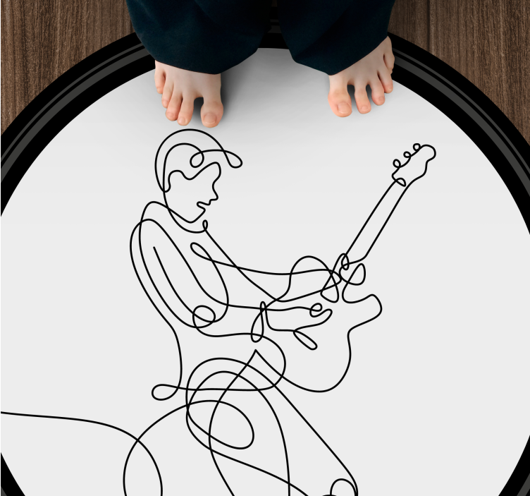 Line Art Musician texture vinyl carpet - TenStickers