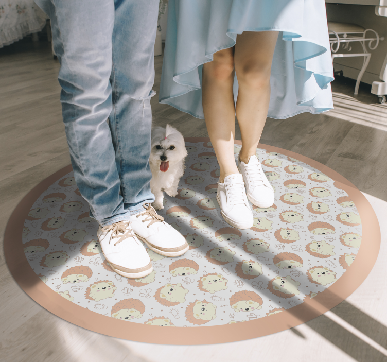 Lion Circular Pattern nursery vinyl carpet - TenStickers