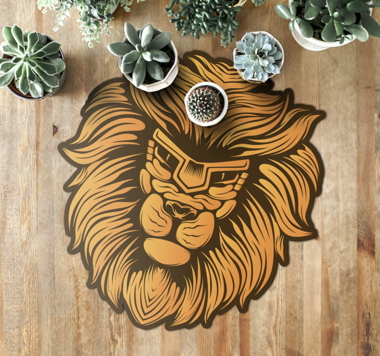 Lion Portrait Illustration animal vinyl carpet - TenStickers