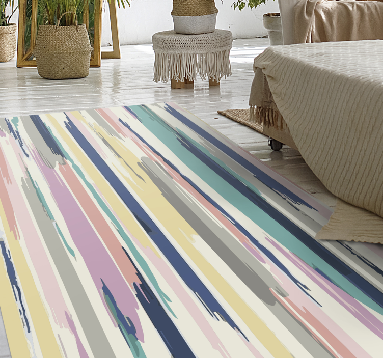 Vibrant Striped Tiers living room vinyl carpet - TenStickers