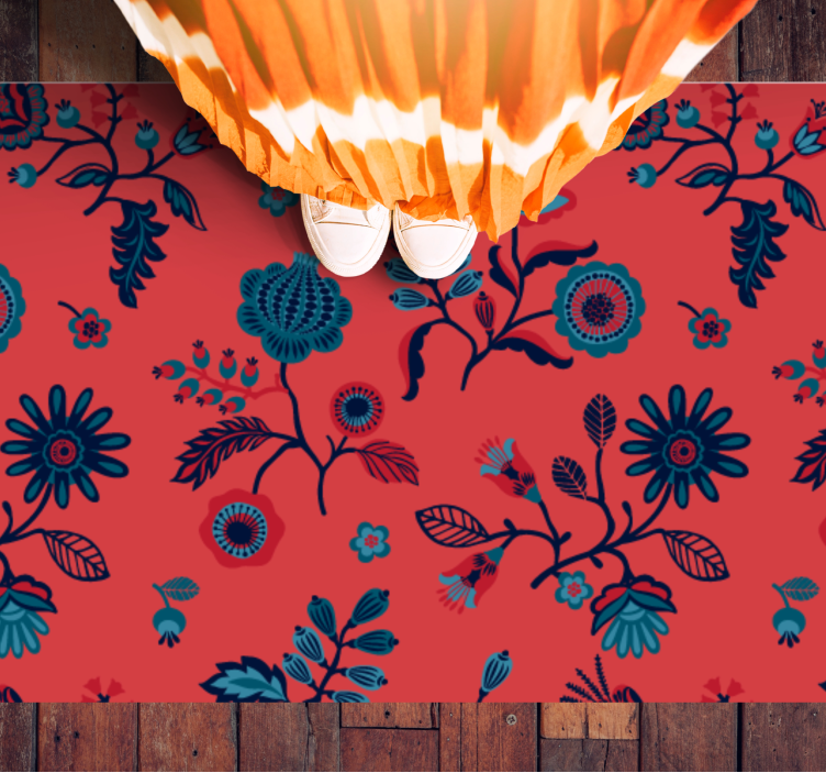 Lively Botanical Illustration floral vinyl carpet - TenStickers
