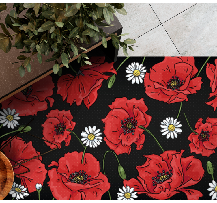 Radiant Botanical Illustration floral vinyl carpet - TenStickers