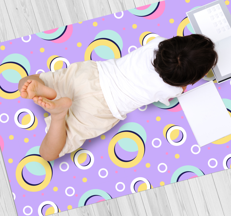 Lively circular elements kids vinyl carpet - TenStickers