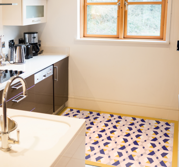 Lively geometric design kitchen vinyl carpet - TenStickers