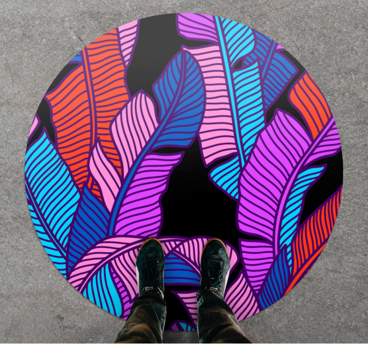 Lively leaf elements floral vinyl carpet - TenStickers