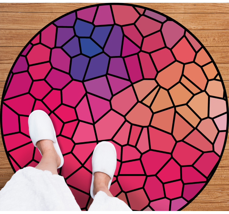 Lively Mosaic Composition circular vinyl carpet - TenStickers
