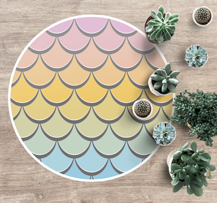 Colorful fish scales vinyl rug - TenStickers