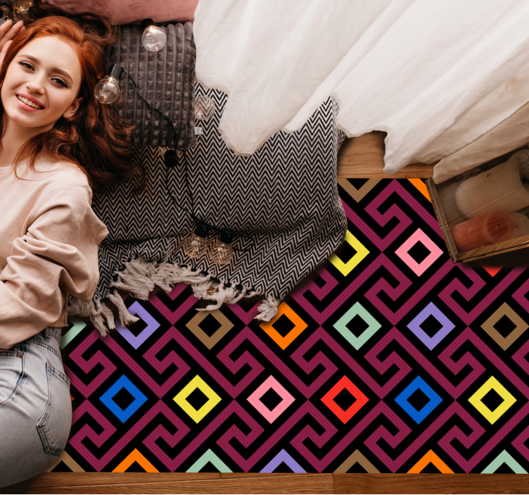 Lively Style geometric vinyl carpet - TenStickers