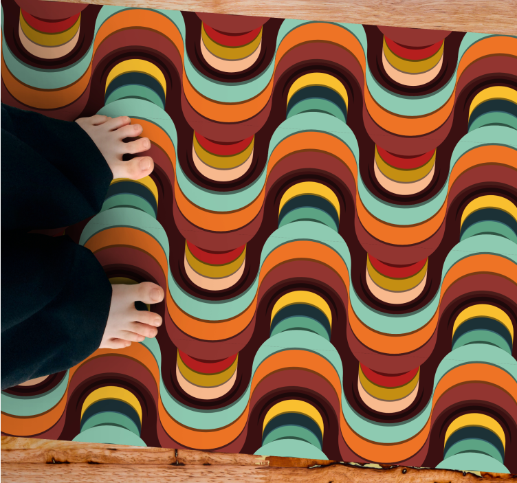 Lively Wave Concept modern vinyl carpet - TenStickers