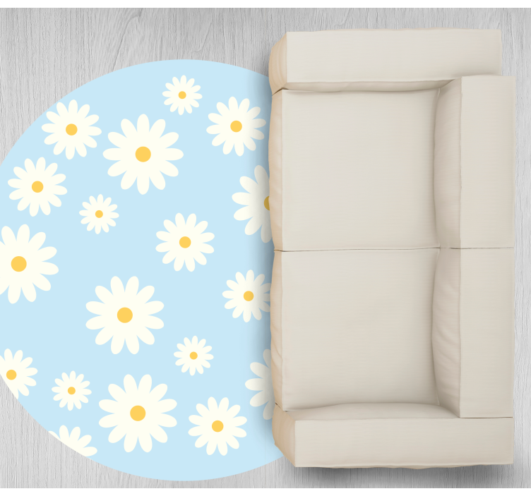 Living room vinyl carpet daisy floral design - TenStickers