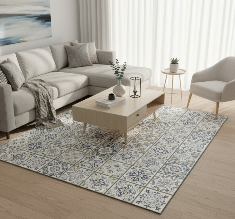 Living room vinyl carpet moroccan tile runner - TenStickers