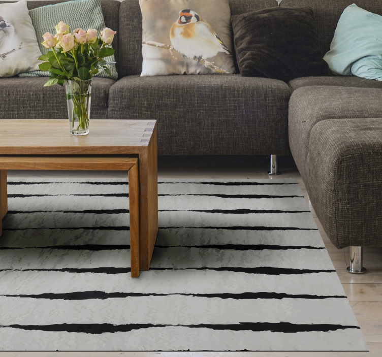 Living room vinyl carpet with elegant striped design - TenStickers