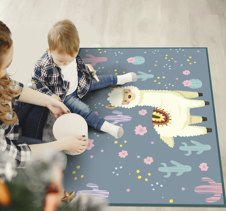 Llama Playtime kids vinyl carpet - TenStickers