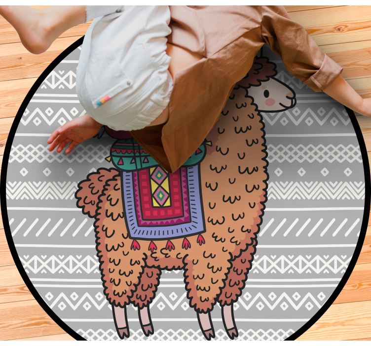 Llama with Saddle kids vinyl carpet - TenStickers