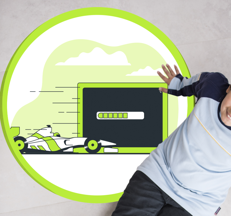 Loading race car custom rug - TenStickers