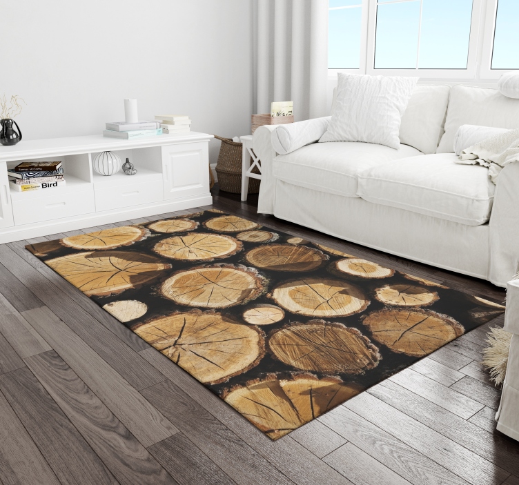 Log Slice Pattern wood effect vinyl carpet - TenStickers