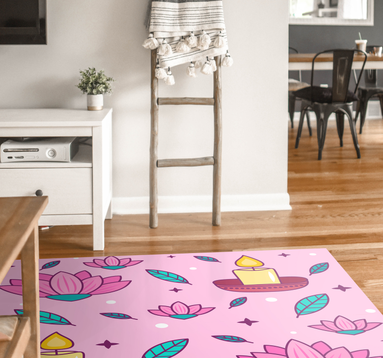 Lotus Blossom Ambience floral vinyl carpet - TenStickers