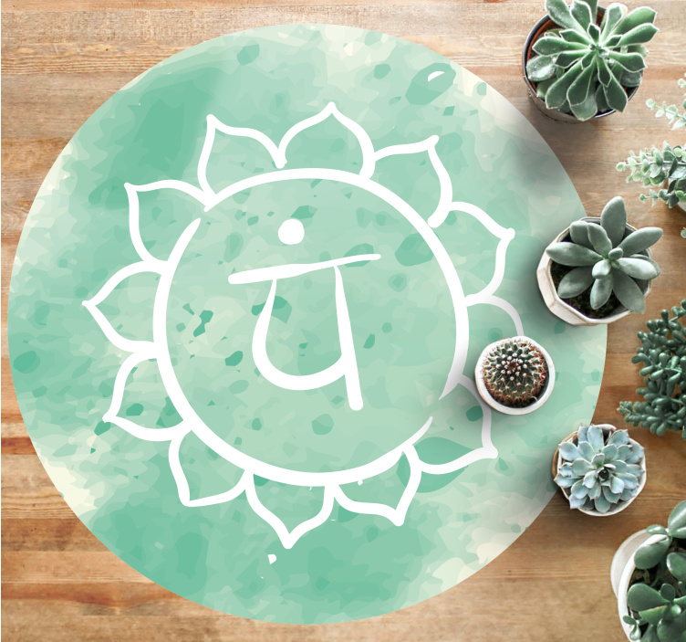 Lotus Chakra Symbol mandala vinyl carpet - TenStickers
